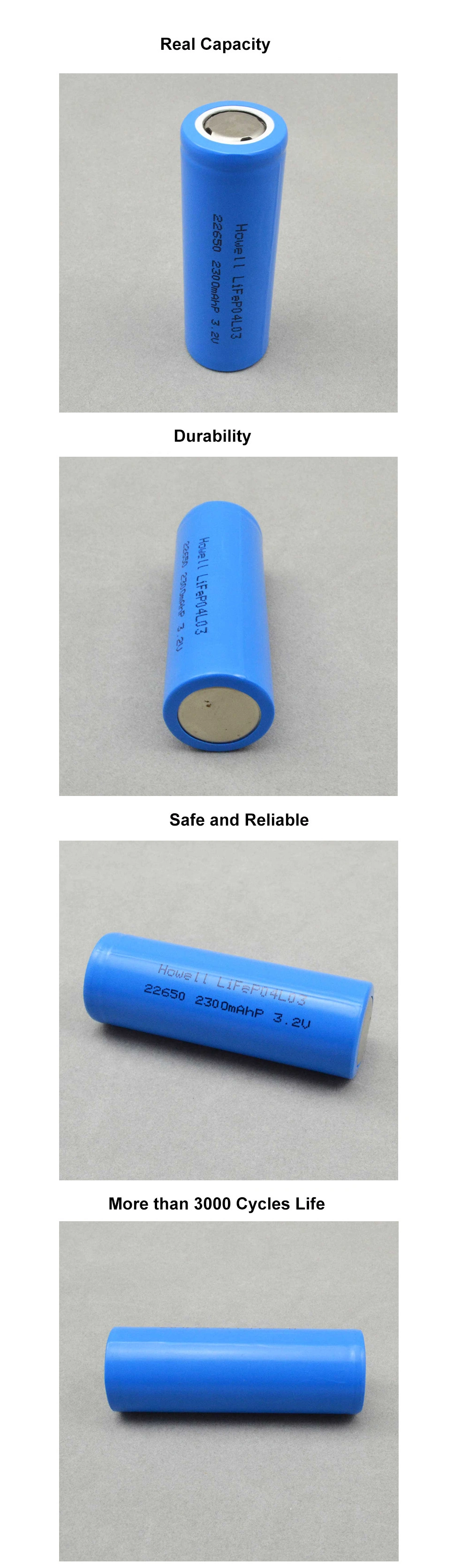 22650 Battery LiFePO4 Cell 3.2V 2300mAh for Power Tools