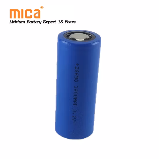 Cilíndrico Ifr 26650 3.2V 3800mAh Litio LiFePO4 Célula de batería recargable para linterna y UPS